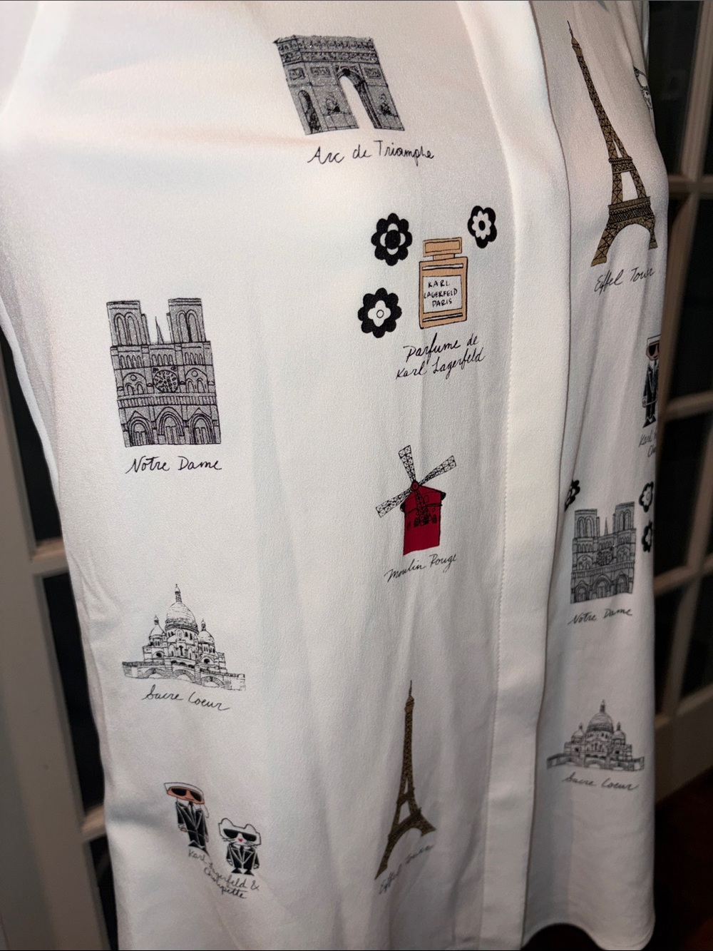 Karl Lagerfeld Paris Motif Logo Fashion Blouse NWOT - Picture 3 of 7